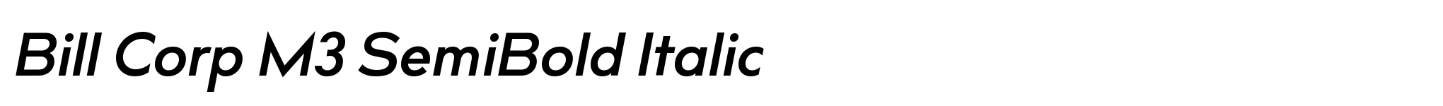 Bill Corp M3 SemiBold Italic image